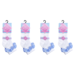 3 Pack Girls’ Premium Lace Socks with Bow - Blue