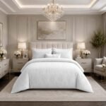 Luxury Linked Pattern Duvet Cover Set - White