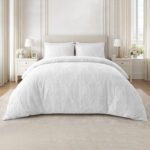 Luxury Linked Pattern Duvet Cover Set - White