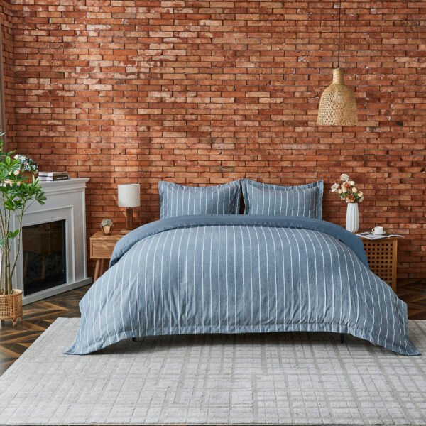 Luxury Wales Style Duvet Cover Set - Denim Blue
