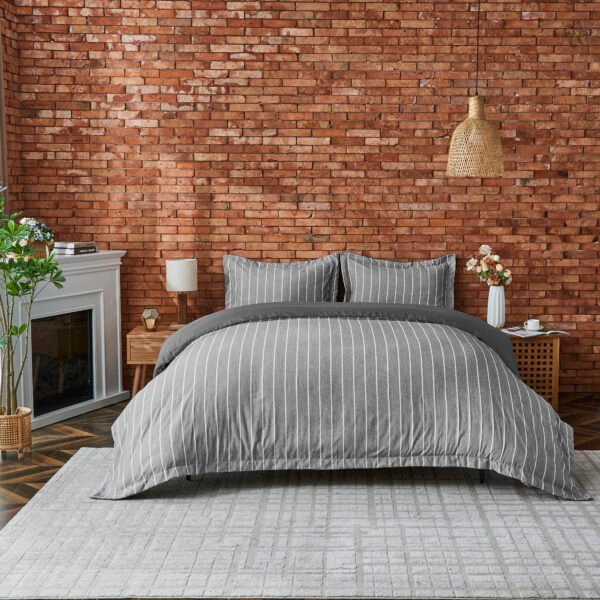 Luxury Wales Style Duvet Cover Set - Charcoal
