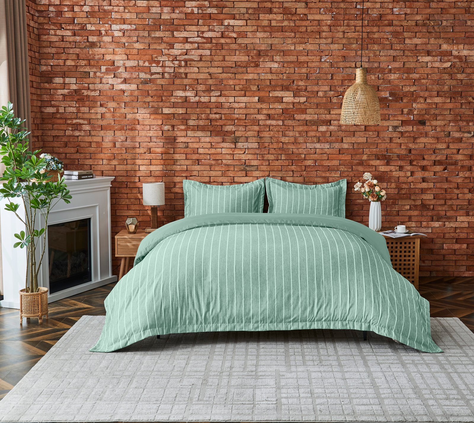 Wrexham Sage Green Luxury Wales Style Duvet Cover Set - Sage Green