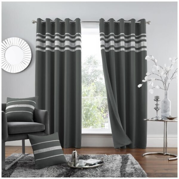 Elite Thermal Room Darkening Blackout Curtains - Charcoal