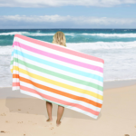 1 Pack Premium Pastel Stripe Beach Towel - Multi