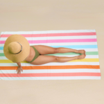1 Pack Premium Pastel Stripe Beach Towel - Multi