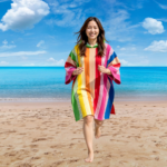 Luxury Vibrant Rainbow Beach Poncho - Multi