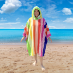 Luxury Vibrant Rainbow Beach Poncho - Multi