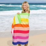 1 Pack Premium Rainbow Stripe Sand Free Towel - Multi - Image 2