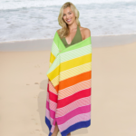 1 Pack Premium Rainbow Stripe Sand Free Towel - Multi