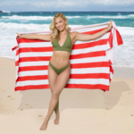 1 Pack Premium Cabana Resort Beach Towel - Red