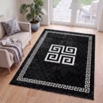 Luxury Greek Pattern Faux Fur Rug