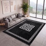 Luxury Greek Pattern Faux Fur Rug