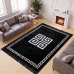 Luxury Greek Pattern Faux Fur Rug