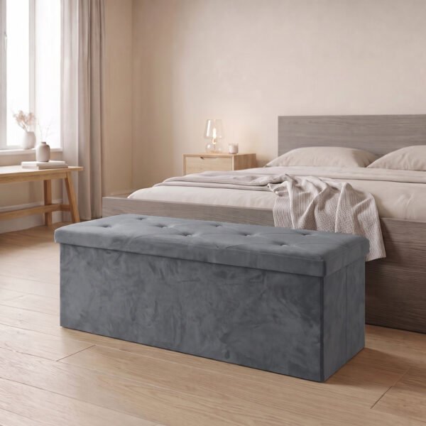 Premium Diamond Pattern Storage Box - Charcoal