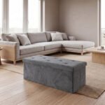 Premium Diamond Pattern Storage Box - Charcoal