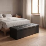 Elegant Leather Storage Box with Lid – Black