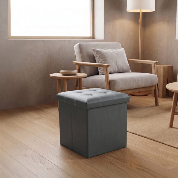Elegant Leather Storage Box with Lid – Grey