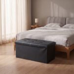 Elegant Leather Storage Box with Lid – Black