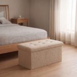 Premium Boucle Fabric Storage Box - Natural