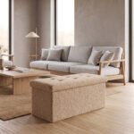 Premium Boucle Fabric Storage Box - Natural