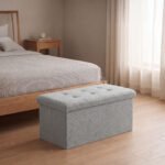 Premium Boucle Fabric Storage Box - Grey