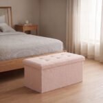 Premium Boucle Fabric Storage Box - Pink