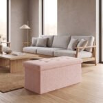 Premium Boucle Fabric Storage Box - Pink