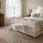 Elegant Ribbed Storage Stool With Hairpin Legs - Mink