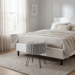 Elegant Ribbed Storage Stool With Hairpin Legs - Grey