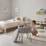 Elegant Ribbed Storage Stool With Hairpin Legs - Grey