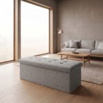 Premium Boucle Fabric Storage Box - Grey