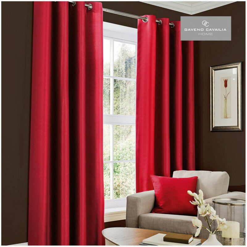 31069003 faux silk eyelet curtains 66x72 deep red 1 2