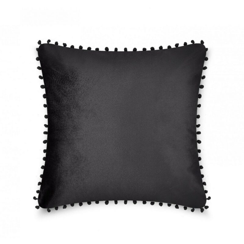 31159780 cushion cover pom pom 43x43 black 1 2