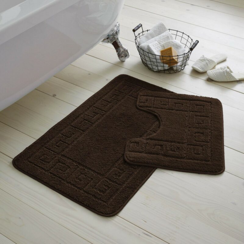 42070122 2pc hanger pack greek bath mat choco 1 2