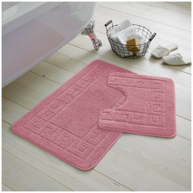 42070184 2pc hanger pack greek bath mat dusty pink 1 2