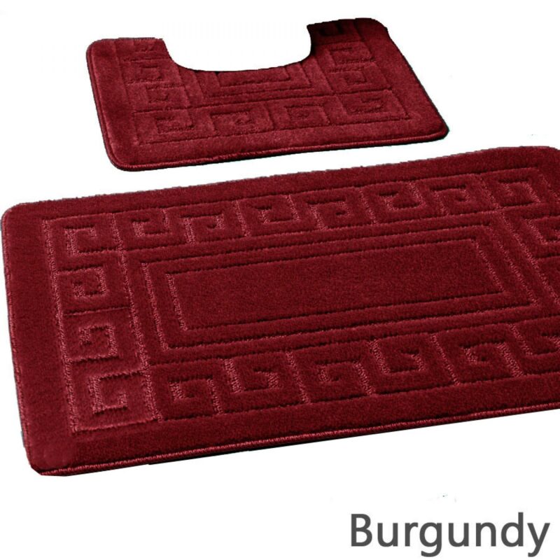 42070191 2pc hanger pack greek bath mat burgundy 15 pcs 1 3