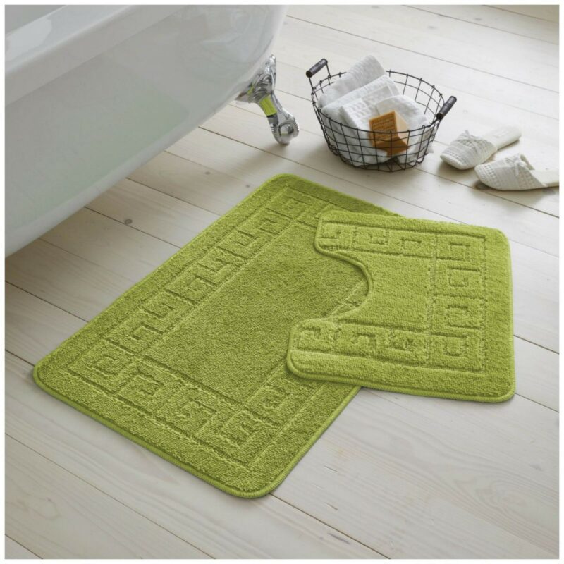 42070207 2pc hanger pack greek bath mat green 1 2