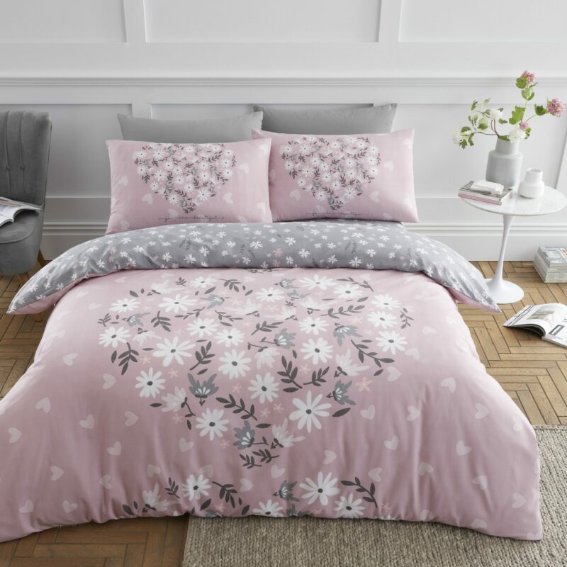 Ditsy Heart Printed Duvet Set